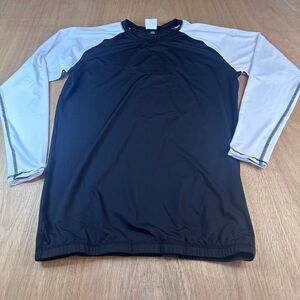 Elite Sports Technical Fightwear Rash Guard 3XL Black White Long Sleeve Stretch